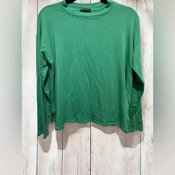 EILEEN FISHER Green pullover crewneck blouse size Small NWOT - Picture 1 of 6
